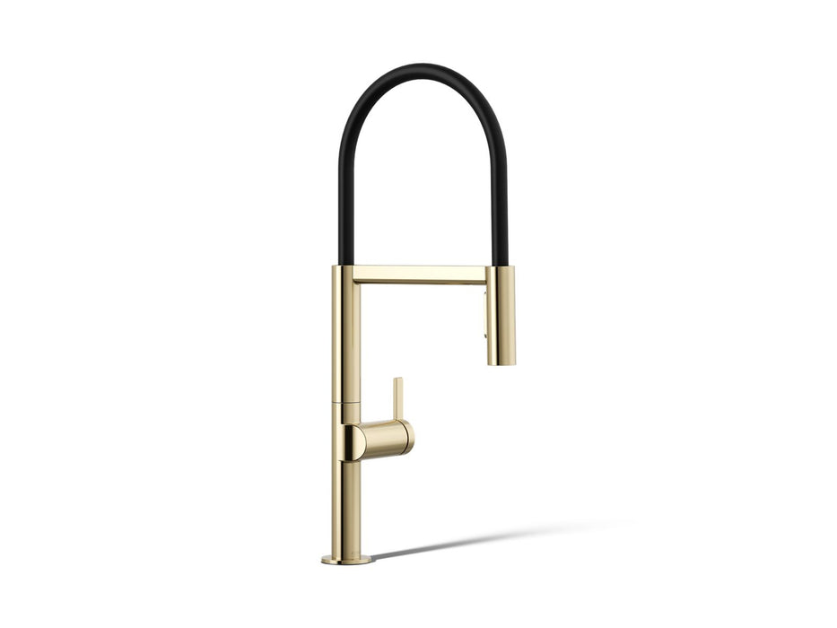 KOHLER K-28267 Components Semi-professional kitchen sink faucet with two-function sprayhead, vibrant french gold