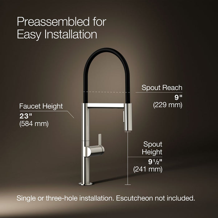 KOHLER K-28267 Components Semi-professional kitchen sink faucet with two-function sprayhead