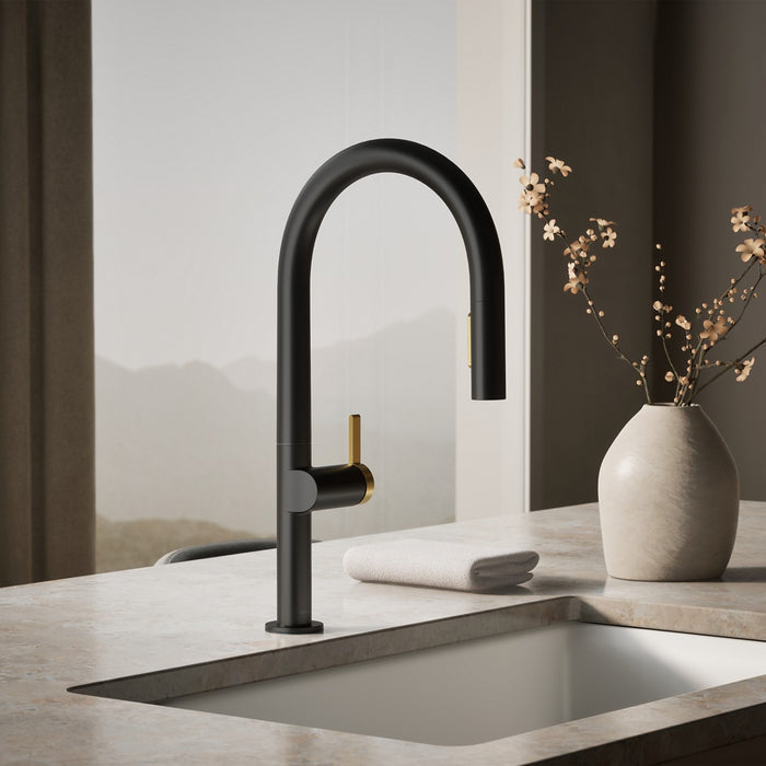 KOHLER K-28268 Components Pull-down kitchen sink faucet with two-function sprayhead