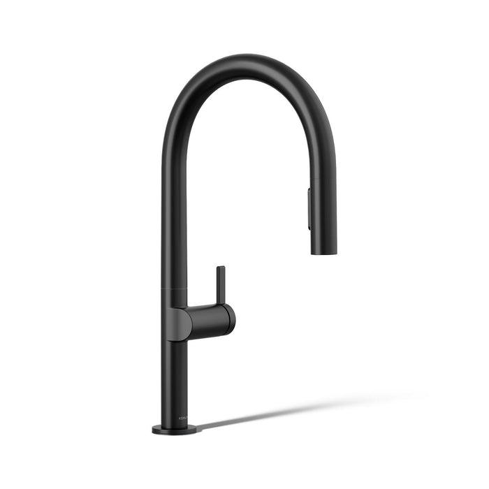 KOHLER K-28268 Components Pull-down kitchen sink faucet with two-function sprayhead, matte black - view 3