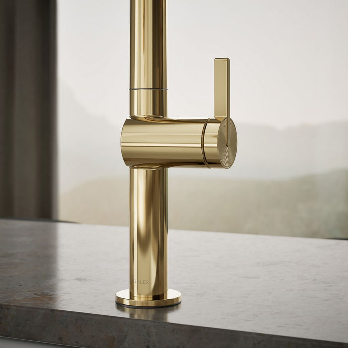 KOHLER K-28268 Components Pull-down kitchen sink faucet with two-function sprayhead, vibrant french gold - view 5