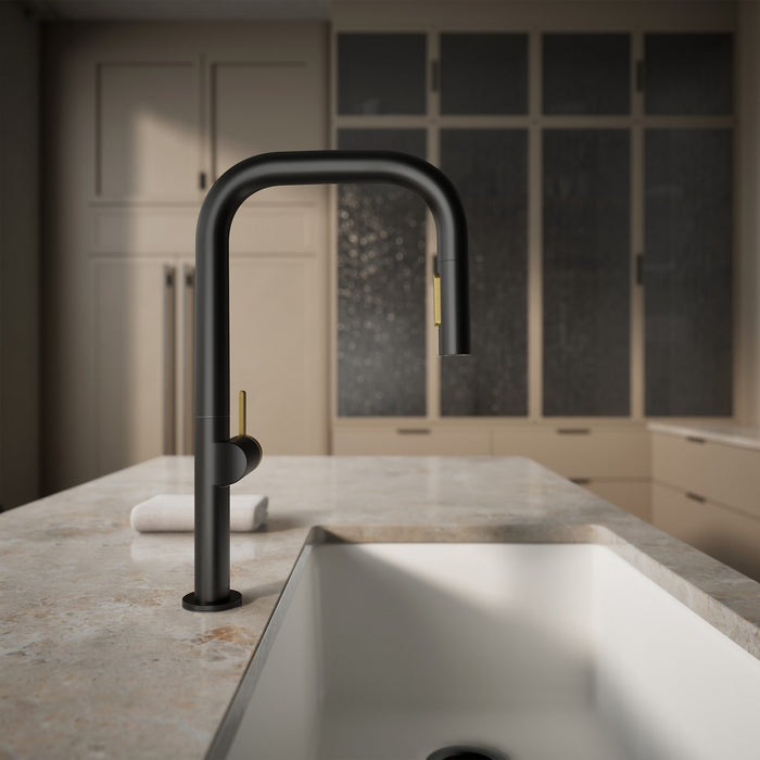 KOHLER K-28269 Components Pull-down kitchen sink faucet with two-function sprayhead
