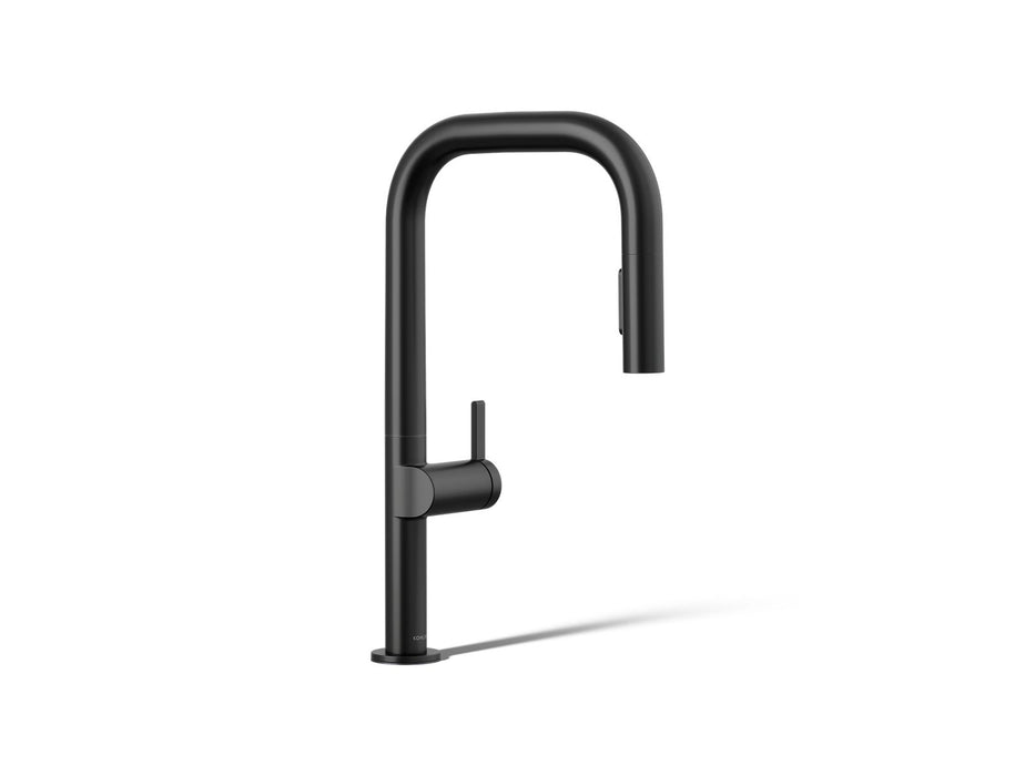 KOHLER K-28269 Components Pull-down kitchen sink faucet with two-function sprayhead, matte black