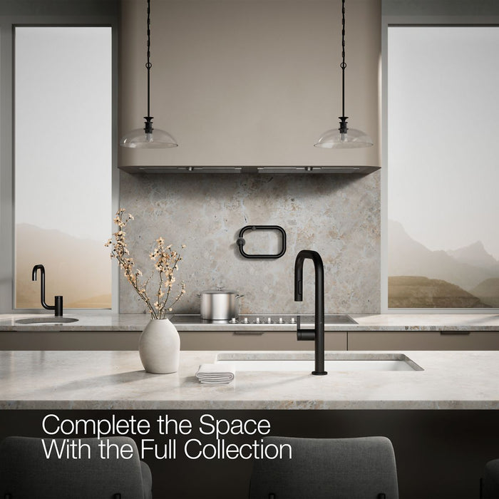KOHLER K-28269 Components Pull-down kitchen sink faucet with two-function sprayhead, matte black - view 2
