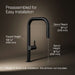 KOHLER K-28269 Components Pull-down kitchen sink faucet with two-function sprayhead, matte black - view 4