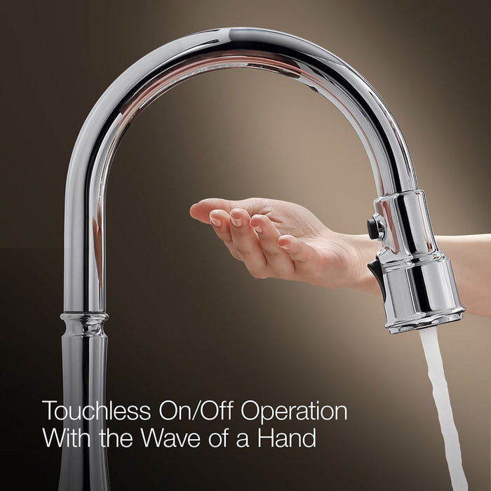 KOHLER K-28270 Components Touchless pull-down kitchen sink faucet with two-function sprayhead, matte black - view 3