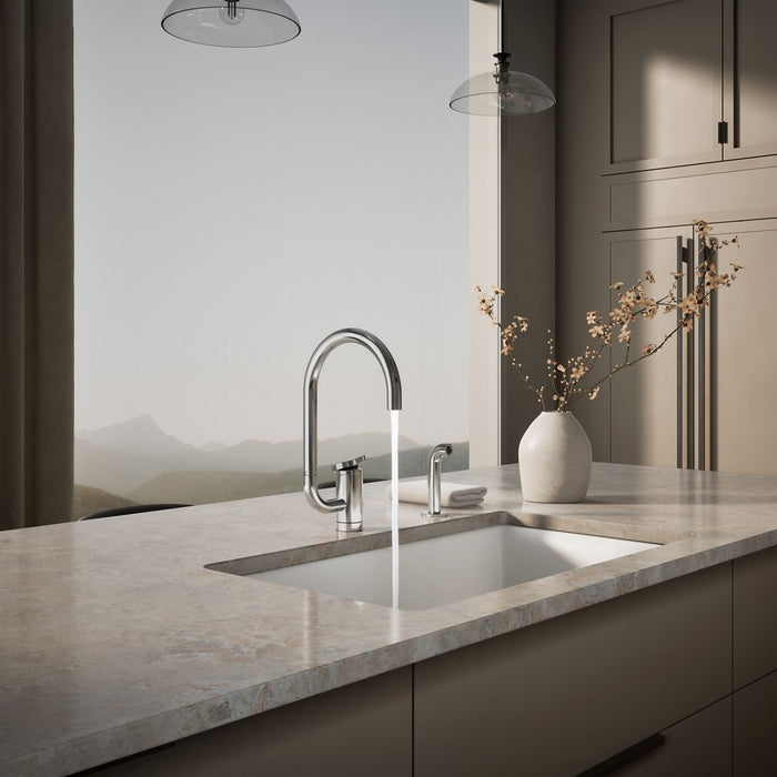 KOHLER K-28272 Components Single-handle kitchen sink faucet with two-function extended-reach spout and side sprayer