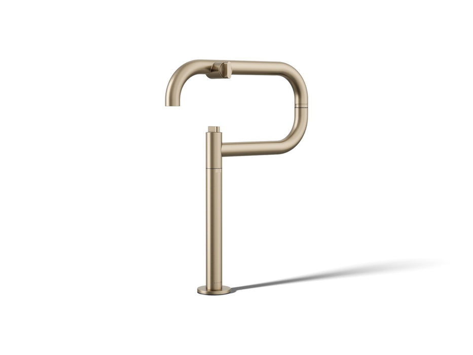 KOHLER K-28275 Components Deck-mount Pot Filler, vibrant brushed bronze