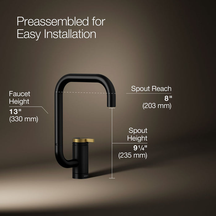 KOHLER K-28290 Components Single-handle bar sink faucet with two-function extended-reach spout