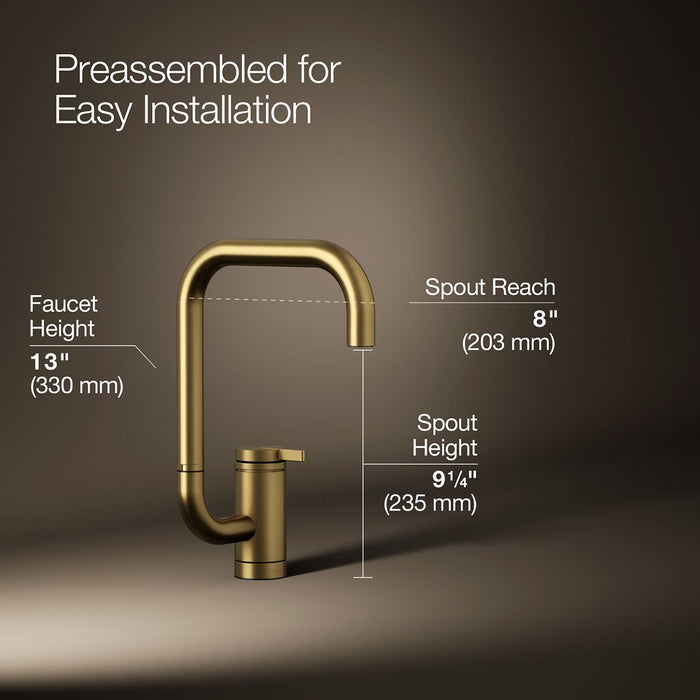 KOHLER K-28290 Components Single-handle bar sink faucet with two-function extended-reach spout