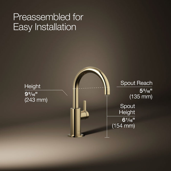 KOHLER K-28291 Components Beverage faucet, vibrant french gold - view 4
