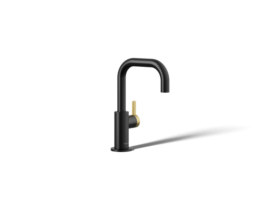 KOHLER K-28292 Components Beverage faucet, matte black with brushed moderne brass