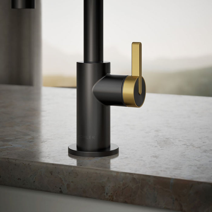 KOHLER K-28292 Components Beverage faucet, matte black with brushed moderne brass - view 5