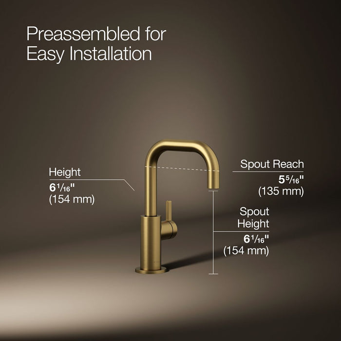 KOHLER K-28292 Components Beverage faucet, vibrant brushed moderne brass - view 3