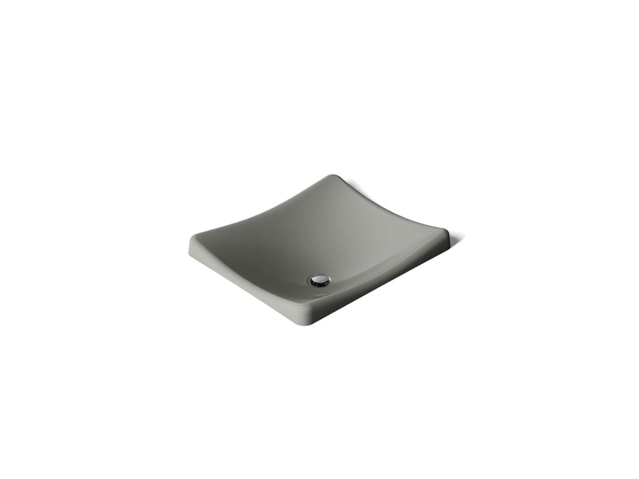 KOHLER K-2833 DemiLav 18-1/4" rectangular vessel bathroom sink, no overflow, thunder grey