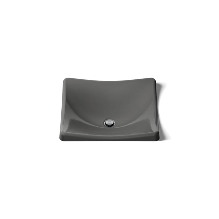 KOHLER K-2833 DemiLav 18-1/4" rectangular vessel bathroom sink, no overflow, thunder grey - view 5