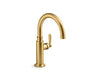 KOHLER K-28357 Edalyn by Studio McGee Single-handle bar sink faucet, vibrant brushed moderne brass