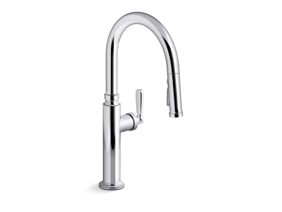 KOHLER K-28358 Edalyn by Studio McGee Pull-down kitchen sink faucet with three-function sprayhead, polished chrome