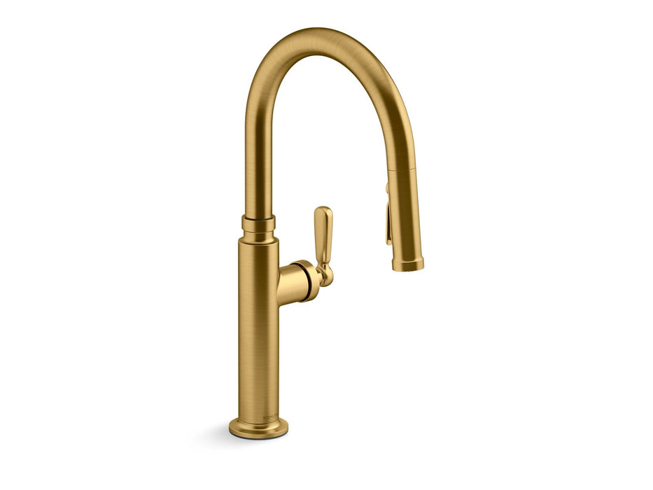 KOHLER K-28358 Edalyn by Studio McGee Pull-down kitchen sink faucet with three-function sprayhead, vibrant brushed...