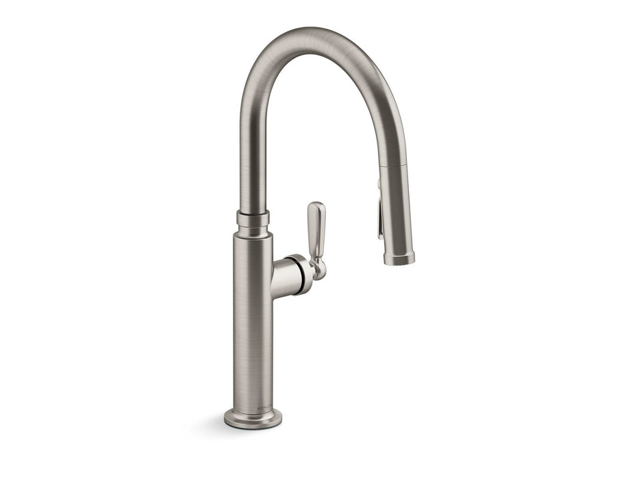 KOHLER K-28358 Edalyn by Studio McGee Pull-down kitchen sink faucet with three-function sprayhead, vibrant stainless
