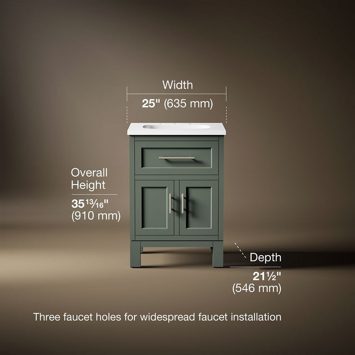 3/4 view of product with dimensions