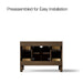 KOHLER K-28383-ASB Quo 48" Bathroom Vanity Cabinet with Sink and Quartz Top, Draper Oak - back view of product