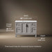 3/4 view of product with dimensions