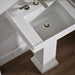 KOHLER K-2844-8 Tresham 24" Square Pedestal Bathroom Sink, White - Shows close up detail of product in room
