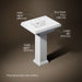 3/4 view of product with dimensions