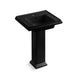 KOHLER K-2844-1 Tresham 24" Square Pedestal Bathroom Sink, black black