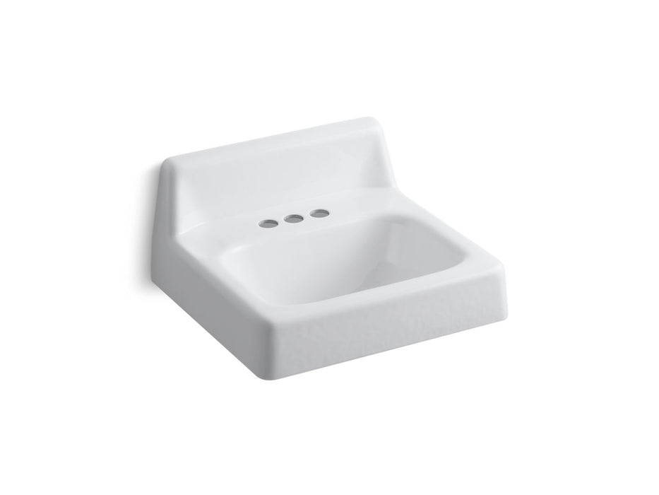 KOHLER K-2861-0 K-2861 Hudson 19" Rectangular Wall-mount Bathroom Sink, white