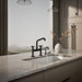 KOHLER K-28665-3 Billet Two-hole bridge kitchen sink faucet with side sprayer, matte black - view 5