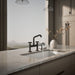 KOHLER K-28665-9 Billet Two-hole bridge kitchen sink faucet with side sprayer, matte black - view 5