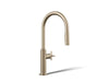 KOHLER K-28669-3 Billet Pull-down kitchen sink faucet with two-function sprayhead, vibrant brushed bronze