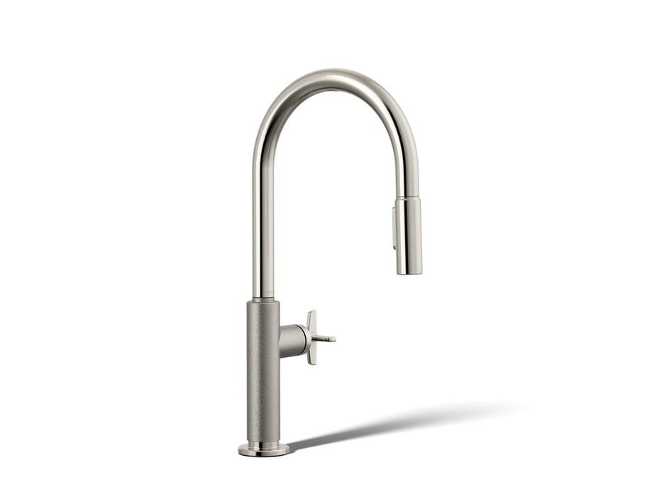 KOHLER K-28669-3 Billet Pull-down kitchen sink faucet with two-function sprayhead
