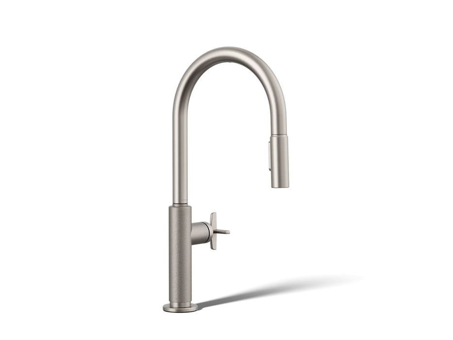 KOHLER K-28669-3 Billet Pull-down kitchen sink faucet with two-function sprayhead, vibrant stainless