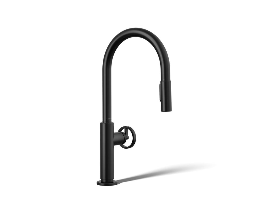KOHLER K-28669-9 Billet Pull-down kitchen sink faucet with two-function sprayhead