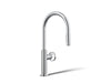 KOHLER K-28669-9 Billet Pull-down kitchen sink faucet with two-function sprayhead, polished chrome