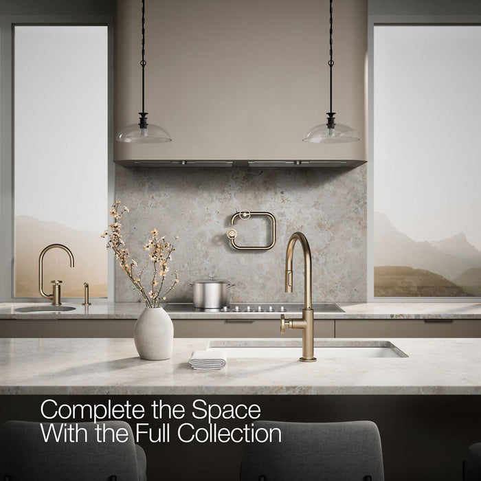 KOHLER K-28669-9 Billet Pull-down kitchen sink faucet with two-function sprayhead