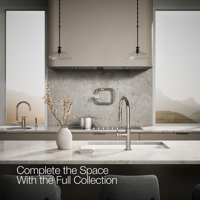 KOHLER K-28669-9 Billet Pull-down kitchen sink faucet with two-function sprayhead, vibrant polished nickel - view 5