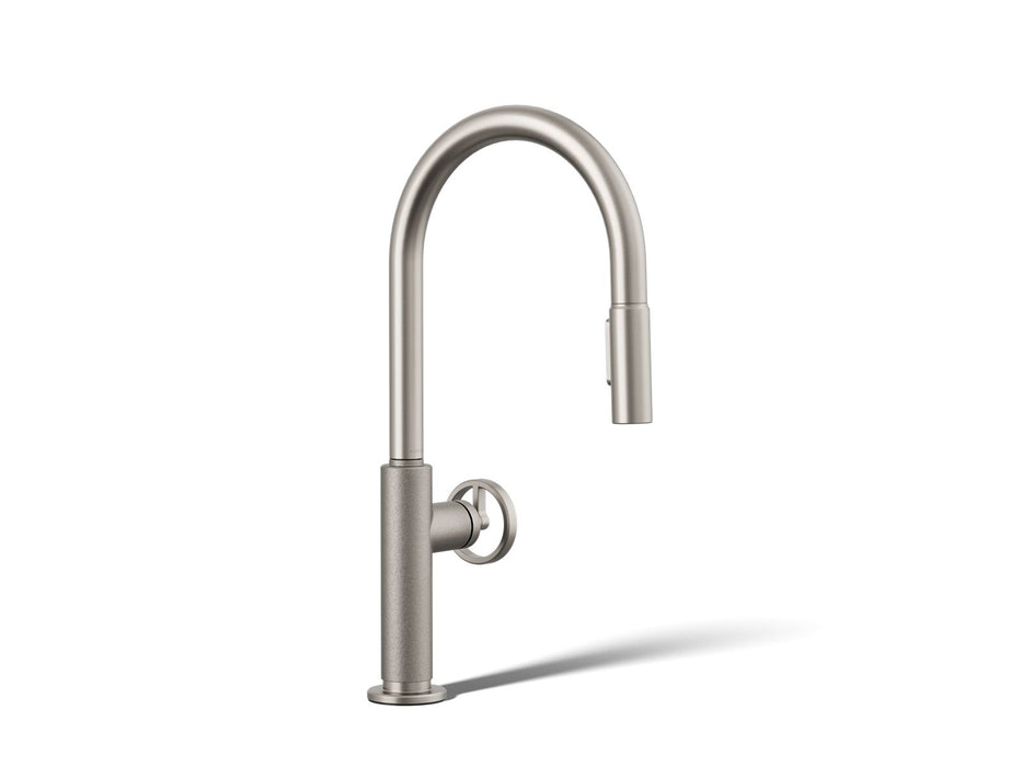 KOHLER K-28669-9 Billet Pull-down kitchen sink faucet with two-function sprayhead, vibrant stainless