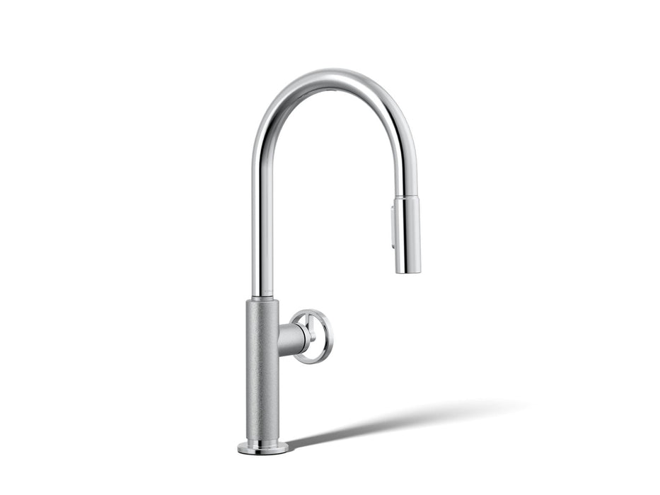 KOHLER K-28670-9RT2 Billet Touchless pull-down kitchen sink faucet with two-function sprayhead