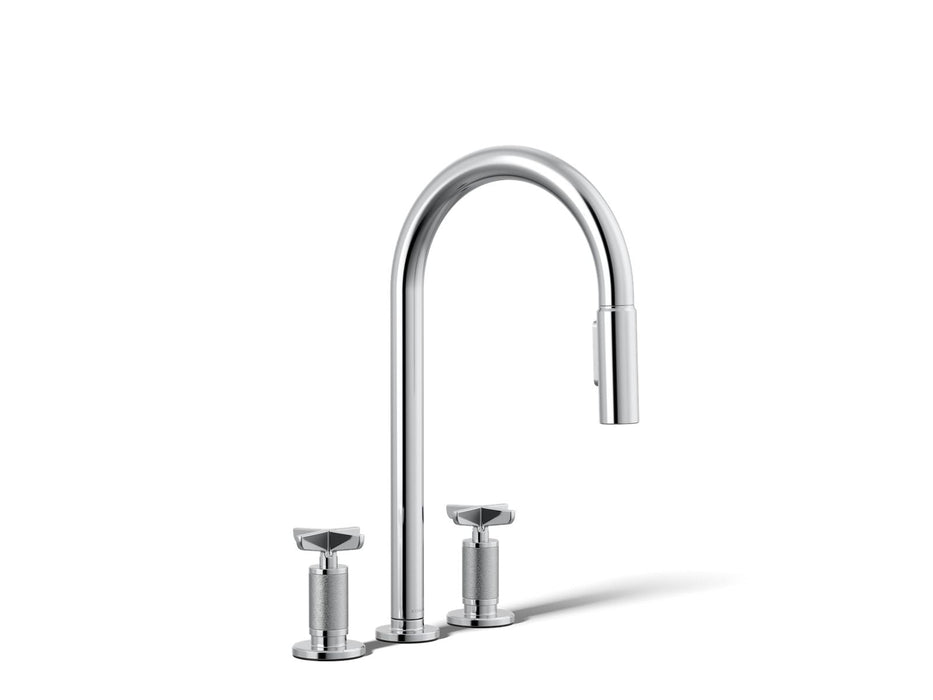 KOHLER K-28671-3 Billet Pull-down kitchen sink faucet with two-function sprayhead, polished chrome