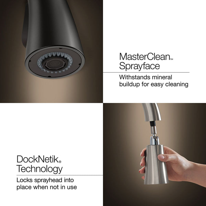 KOHLER K-28671-3 Billet Pull-down kitchen sink faucet with two-function sprayhead, vibrant brushed bronze - view 3