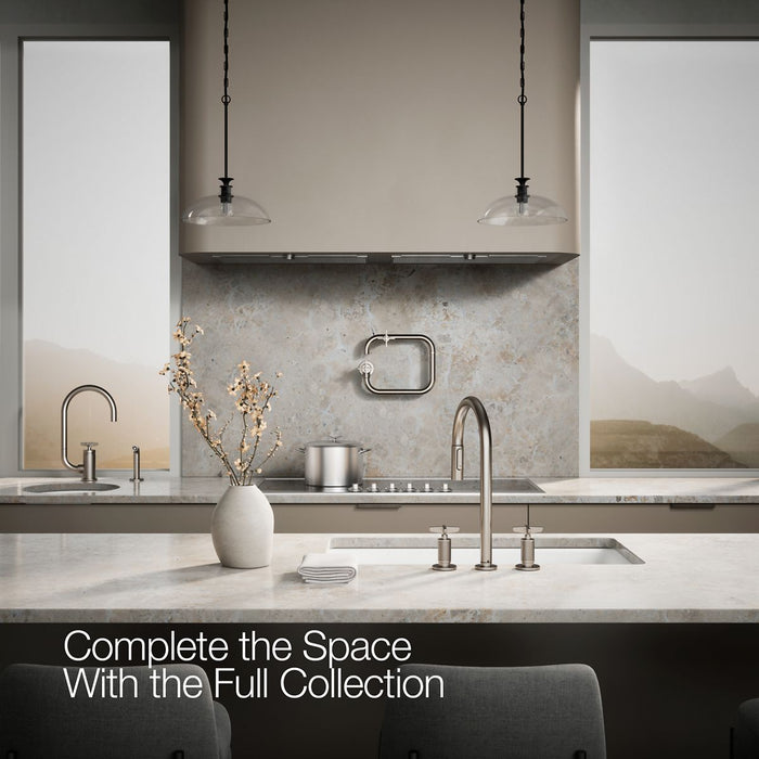 KOHLER K-28671-3 Billet Pull-down kitchen sink faucet with two-function sprayhead