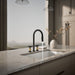 KOHLER K-28671-9 Billet Pull-down kitchen sink faucet with two-function sprayhead, matte black with brushed moderne brass...