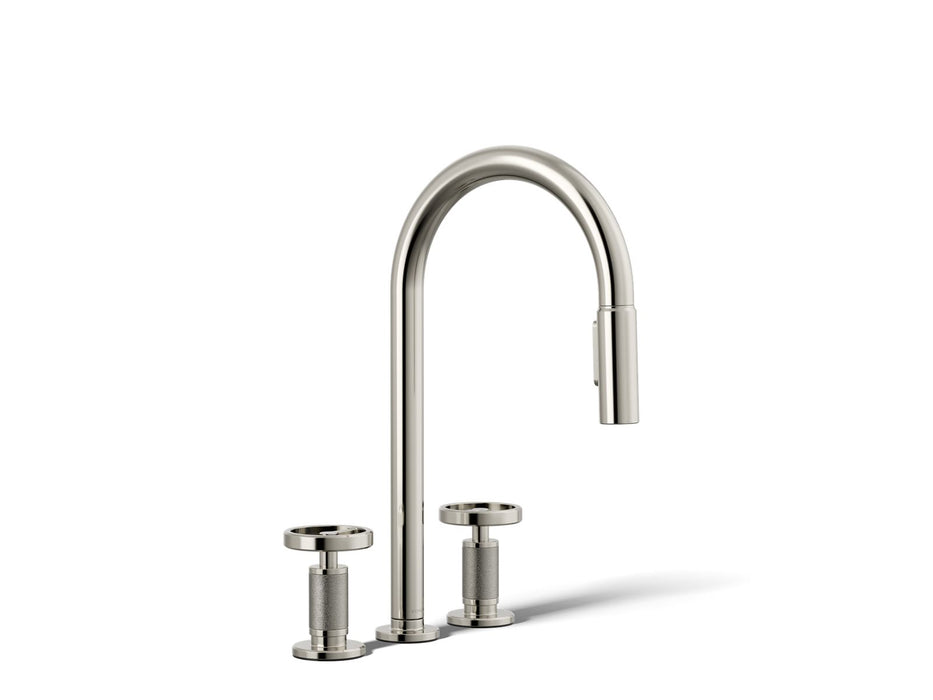 KOHLER K-28671-9 Billet Pull-down kitchen sink faucet with two-function sprayhead, vibrant polished nickel