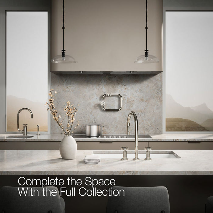 KOHLER K-28671-9 Billet Pull-down kitchen sink faucet with two-function sprayhead, vibrant polished nickel - view 5
