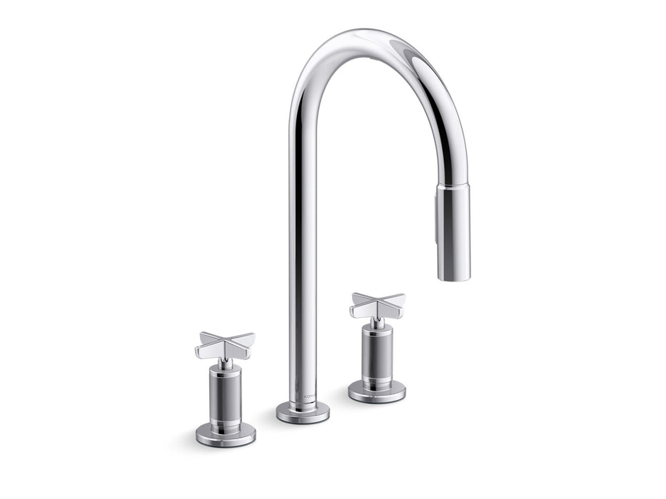 KOHLER K-28677-3RT2 Billet Touchless pull-down kitchen sink faucet with two-function sprayhead, polished chrome