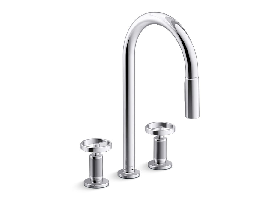KOHLER K-28677-9RT2 Billet Touchless pull-down kitchen sink faucet with two-function sprayhead, polished chrome